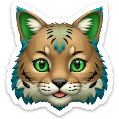 Georgia College and State University Bobcat green and blue mascot emoji copy and paste sticker