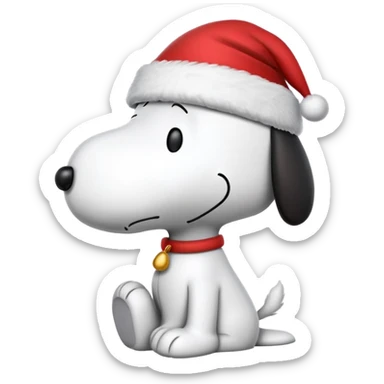 Snoopy wearing a Christmas hat  sticker
