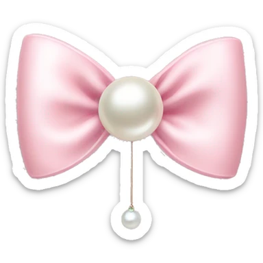 light pink bow with a pearl charm sticker