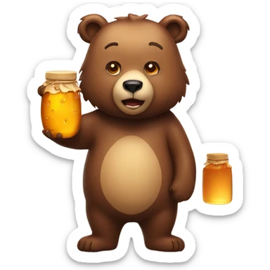 Bear with honey  sticker