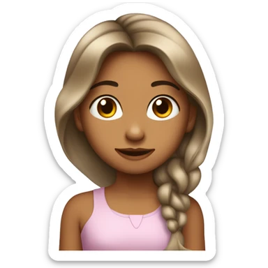 Una niña de cabello marrón levantando una sola ceja  sticker