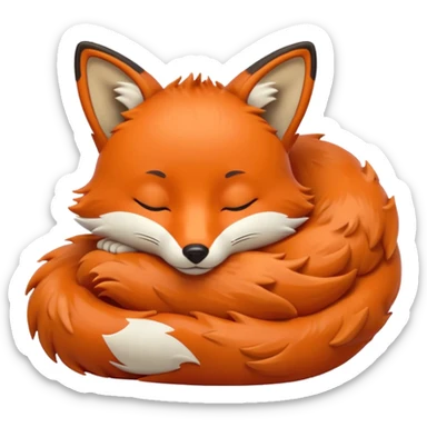 a sleeping fox  emoji sticker