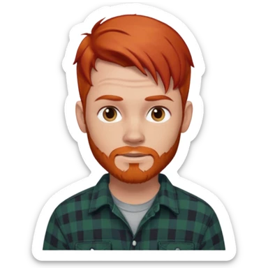 Hombre, pelirrojo, tatuado camisa franela sticker