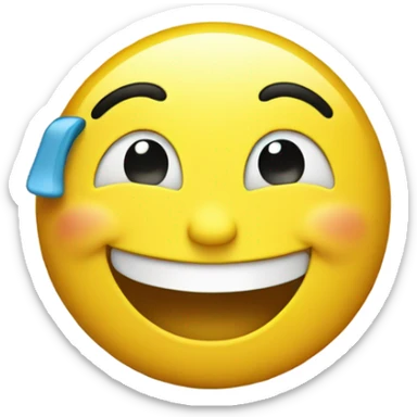 Emoji with a big smile and raised eyebrows sticker