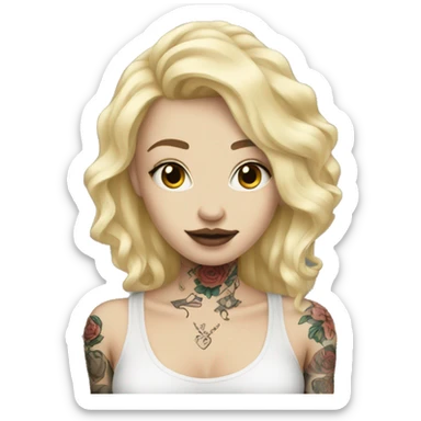 blonde pale girl with tattoos sticker