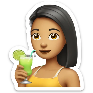 girl drinking a margarita  sticker