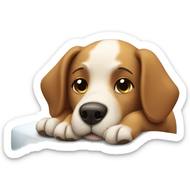 Dog going to bed sticker