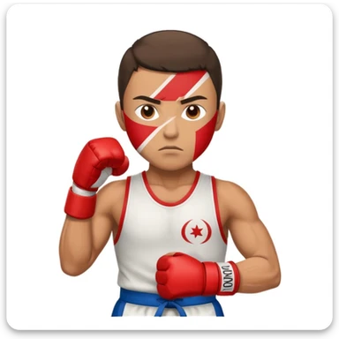 Kick boxer with tunisian flag sticker