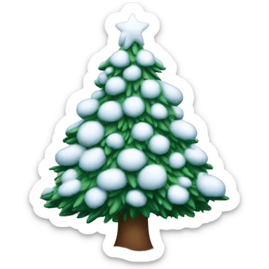 snow on christmas tree sticker