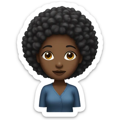 black girl with afro sticker