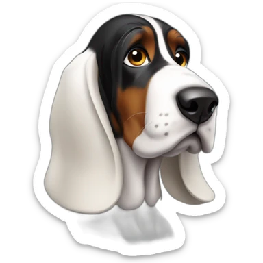 black basset hound sticker