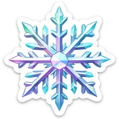 Iridescent sparkly shiny nebula snow crystal   sticker