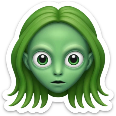 Alien with longer hair ' sticker