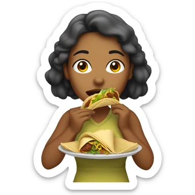 Woman eating tacos  sticker