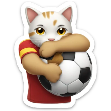 Cat football Belgium hug sticker