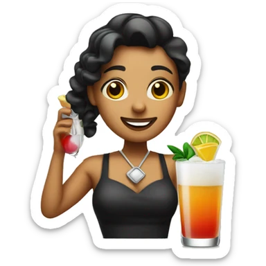 barmaid shaking a cocktail sticker