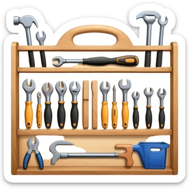 create a series of images for Theatre carpentry tools Inventory  sticker