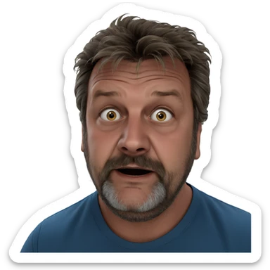 portrait of a wide-eyed man sticker