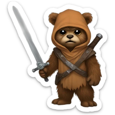 ewok with sword sticker