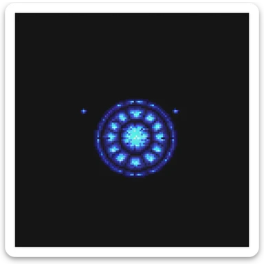 pixel art galaxy, glowing core, pixelated stars sticker