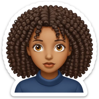 black female specializing in many things with curly hair sticker