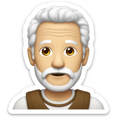 anciano con barba larga y blanca y corona sticker