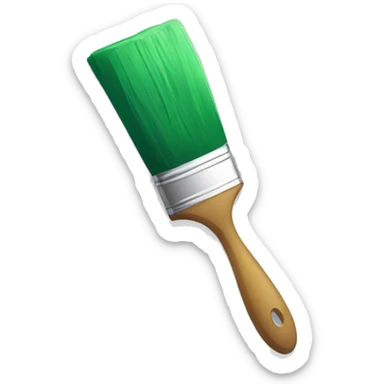 paint brush and colors green sticker