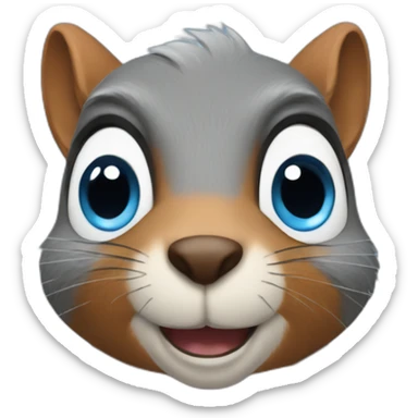 A squirrel with blue tears in his eyes sticker