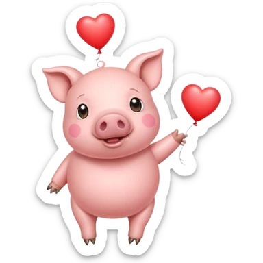 Pig in love sticker