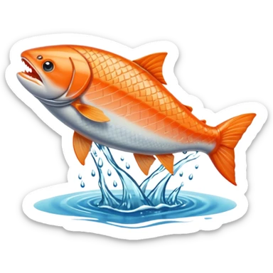 salmon flopping around on land sticker