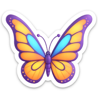 Add more magical dust, glowing and light effects as decoration behind the butterfly. Maintain the 3D cartoon, elegant, fantasy style with a transparent background. sticker