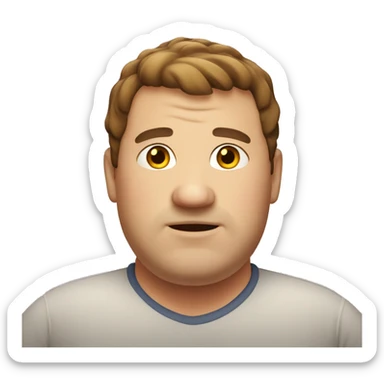 A really fat guy with short brown hair sticker