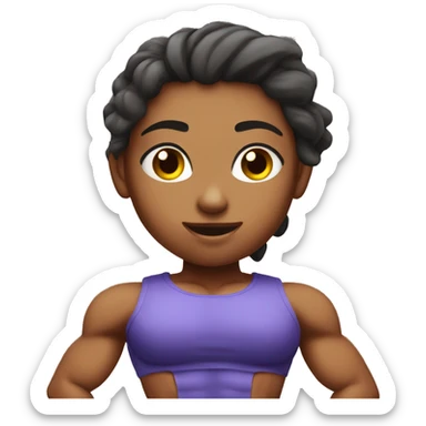 Strong muscle girl with chiseled abs sticker