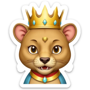 Fossa animal wearing a crown is angry sticker