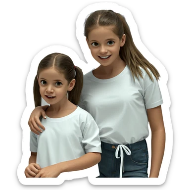 girls smiling in white shirts sticker