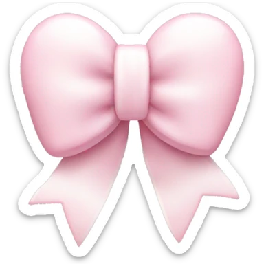 Pastel pink heart with white bow sticker