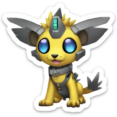 cute cool edgy futuristic punk Digimon-Fakemon-animal full body sticker