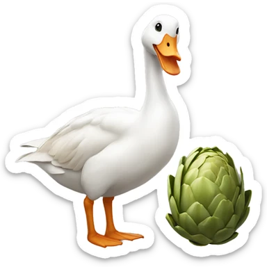Goose and an artichoke sticker