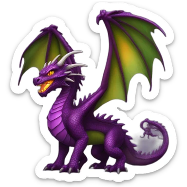 fire-deep-purple-dragon-with-green-eyed sticker