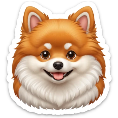 happy Pomeranian dog iOS Style sticker