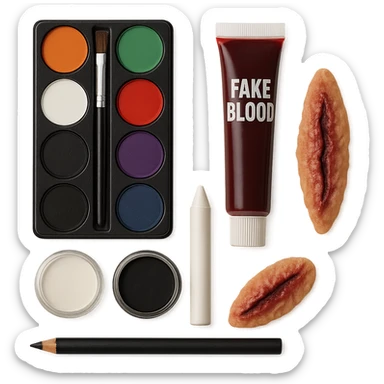 Halloween makeup objects, remove background sticker