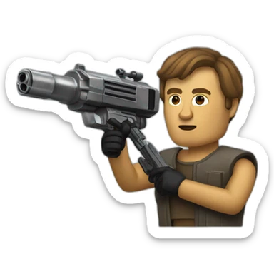 Clone from star wars firing blaster sticker