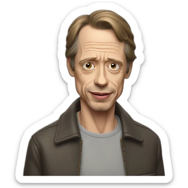 Steve buscemi qui fait un signe métal avec sa main sticker