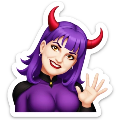 In a devil costume  sticker