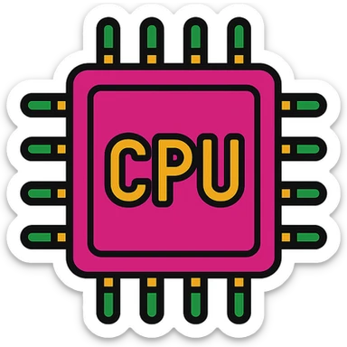 A detailed illustration of a CPU sticker