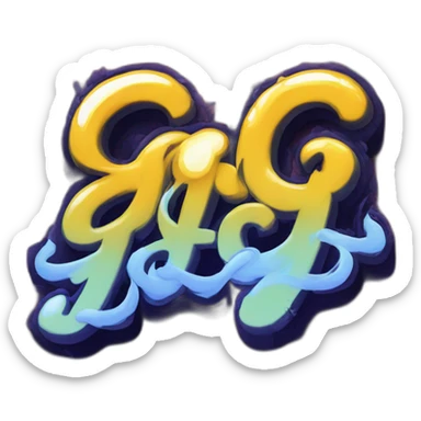 graffiti of the words "GG" sticker