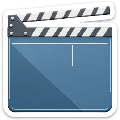 flat design movie slate with geometric shape and one diagonal line sticker