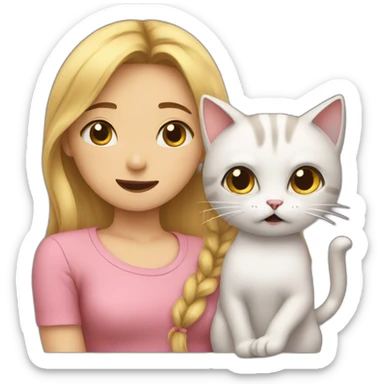Girl and cat arguing meme sticker