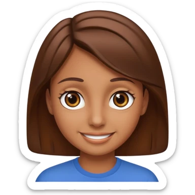 big dark eyes and tanned skin brown hair sticker