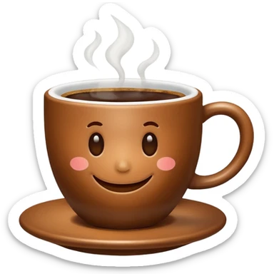 a cute cup of coffee with a smile, without the plate under the cup sticker
